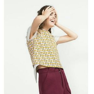 🌼 Zara Trafaluc Floral Crop Blouse Top 🌼